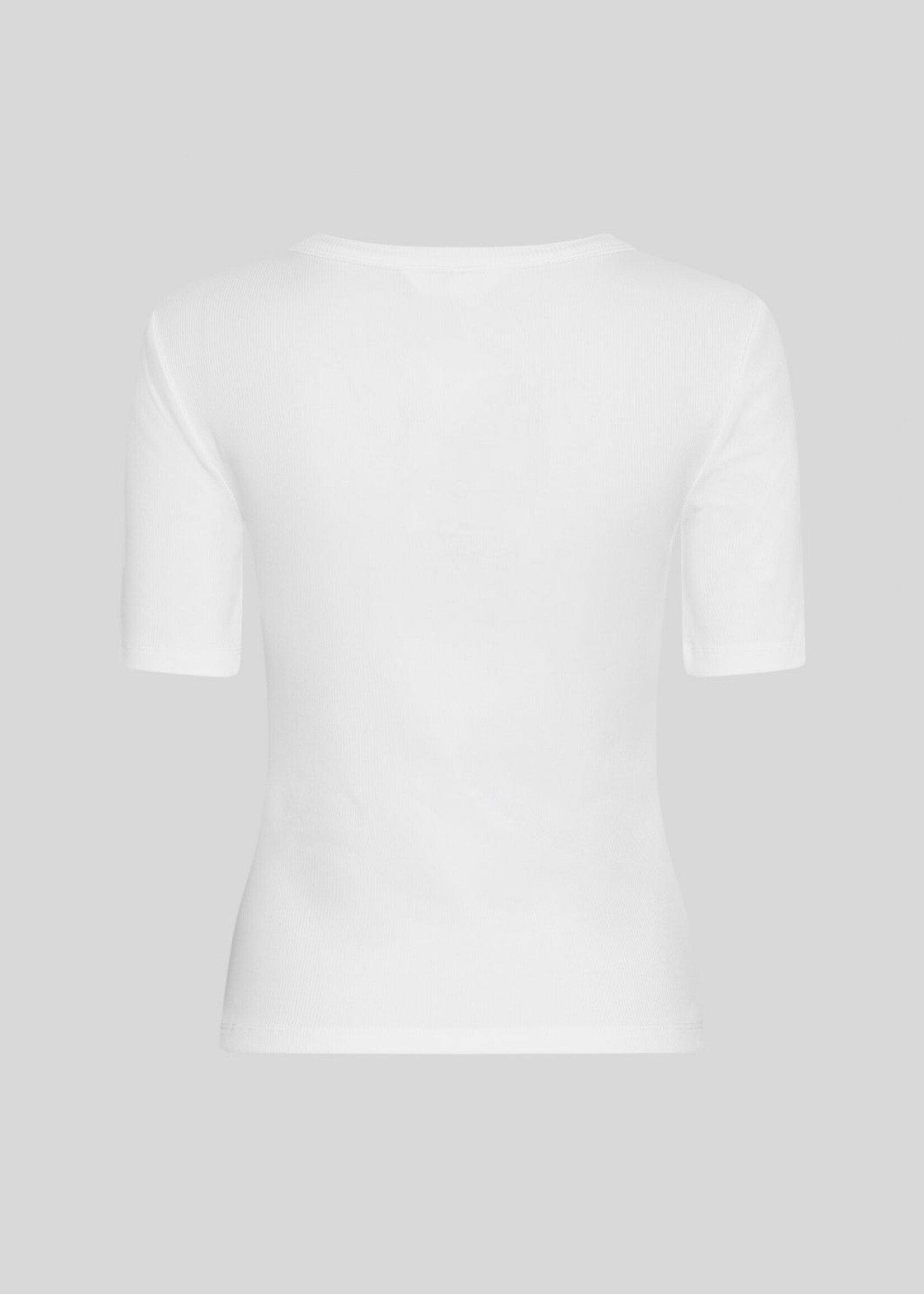 Moss Copenhagen Betrina Rib t-shirt wit