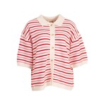 Gebreid vest Loes streep rood