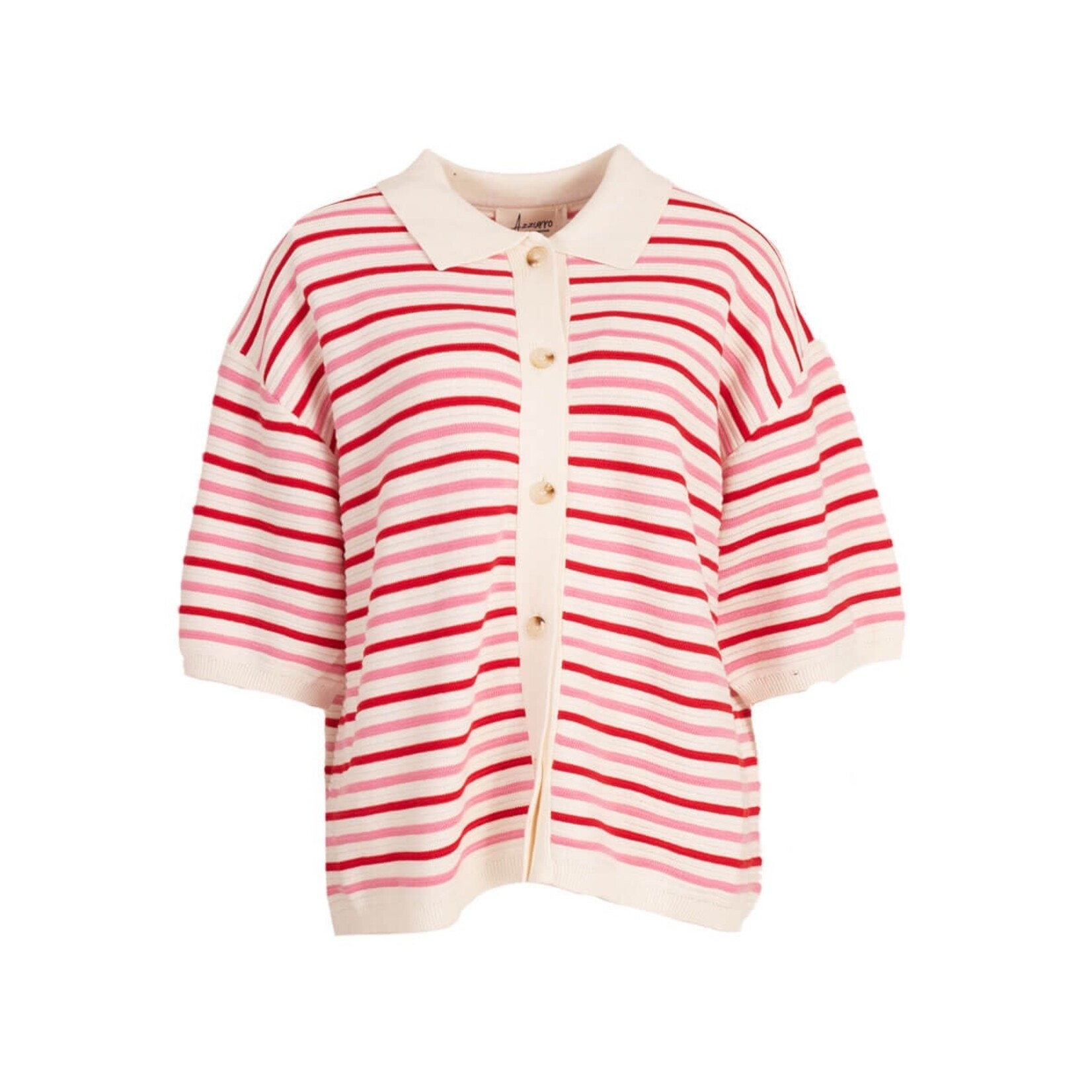 Gebreid vest Loes streep rood