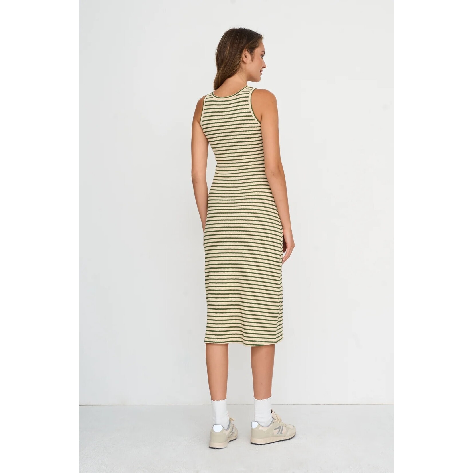 24Colours 24Colours hemdjurk streep Luna groen