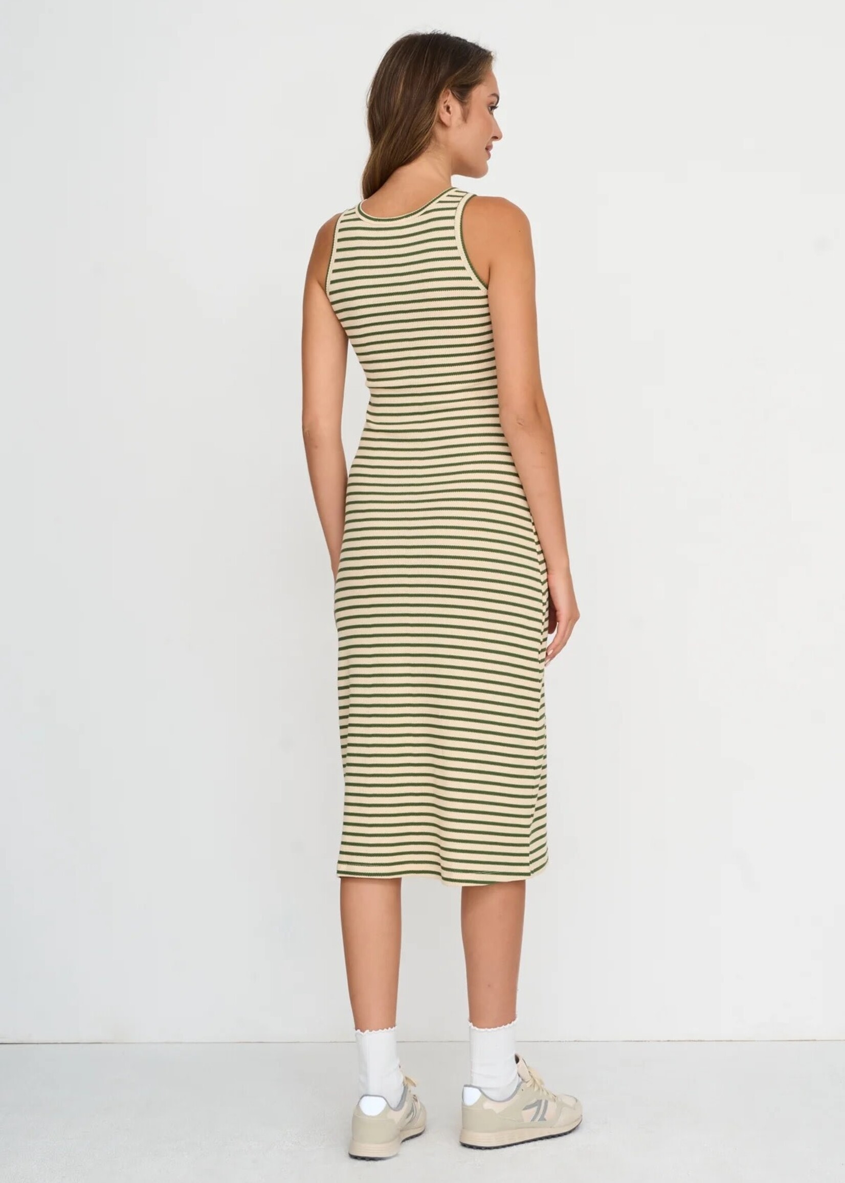 24Colours 24Colours hemdjurk streep Luna groen