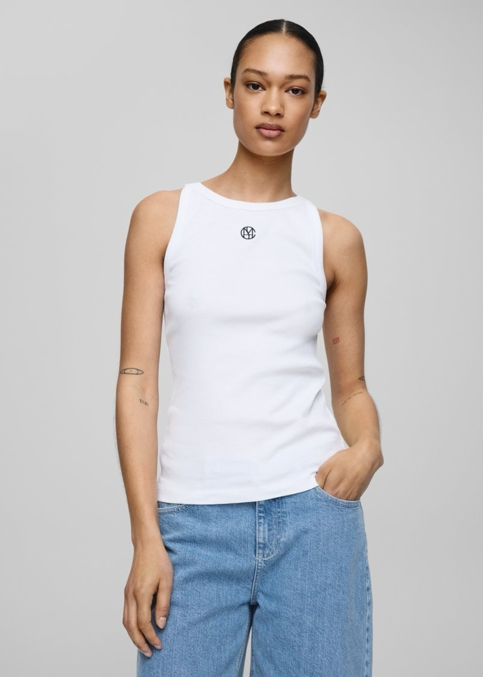 Moss Copenhagen Gubbe Rasmia tank top wit logo