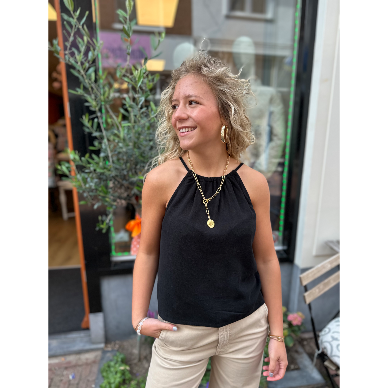 24Colours 24Colours top Lana zwart