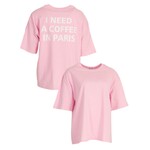 T-shirt Coffee in Paris roze
