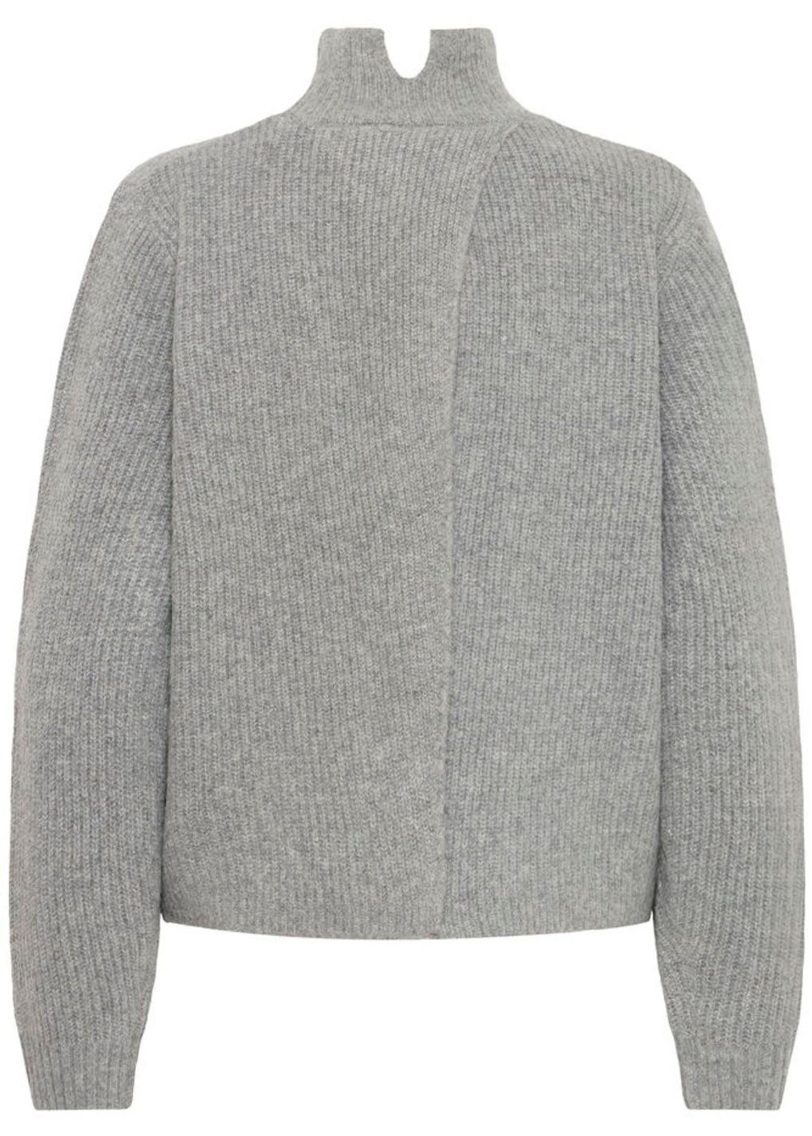 ICHI Ihducie gebreide trui grijs