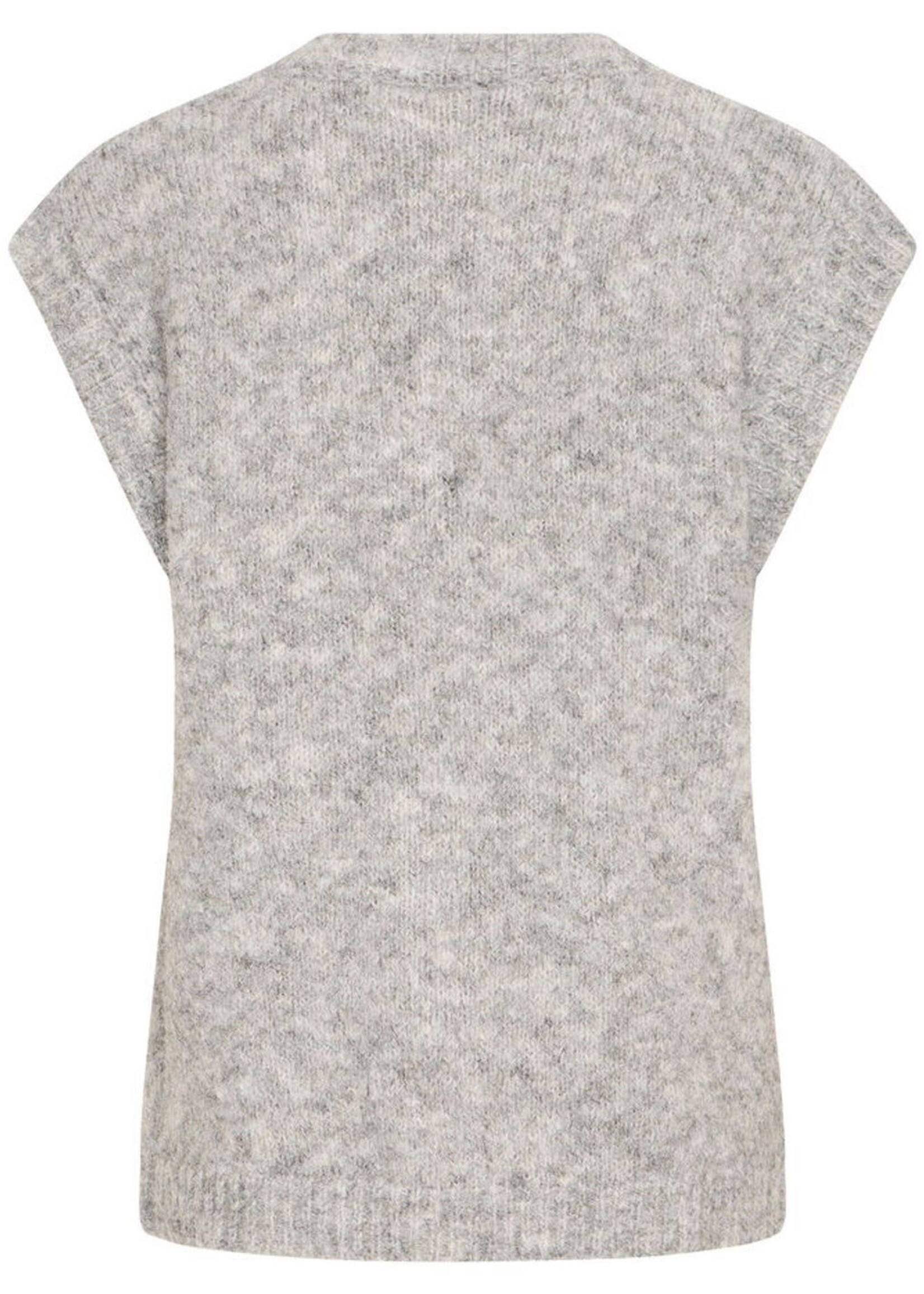 ICHI Ihbelablue gebreid gilet grijs