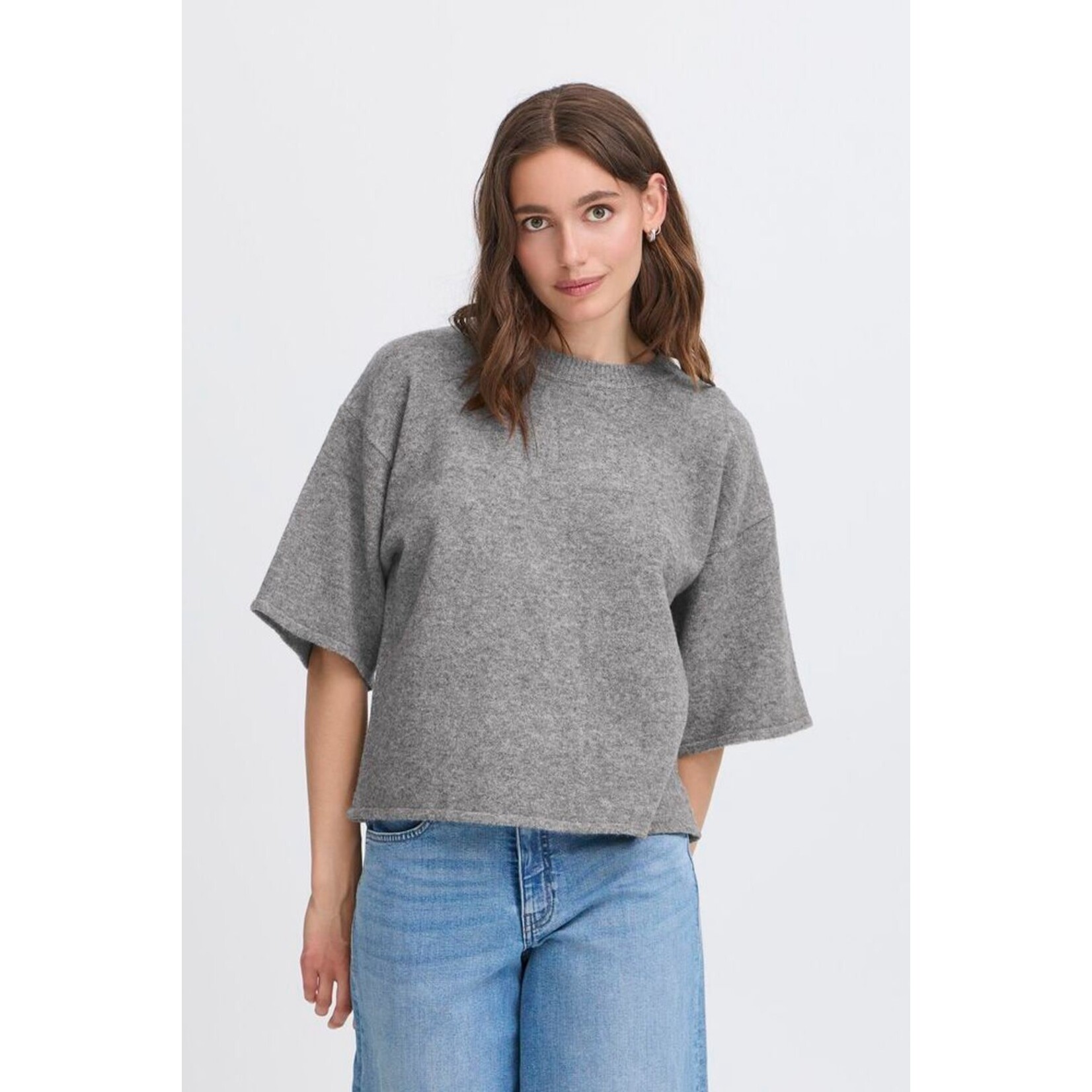 ICHI Ihdasila gebreide trui SS grijs