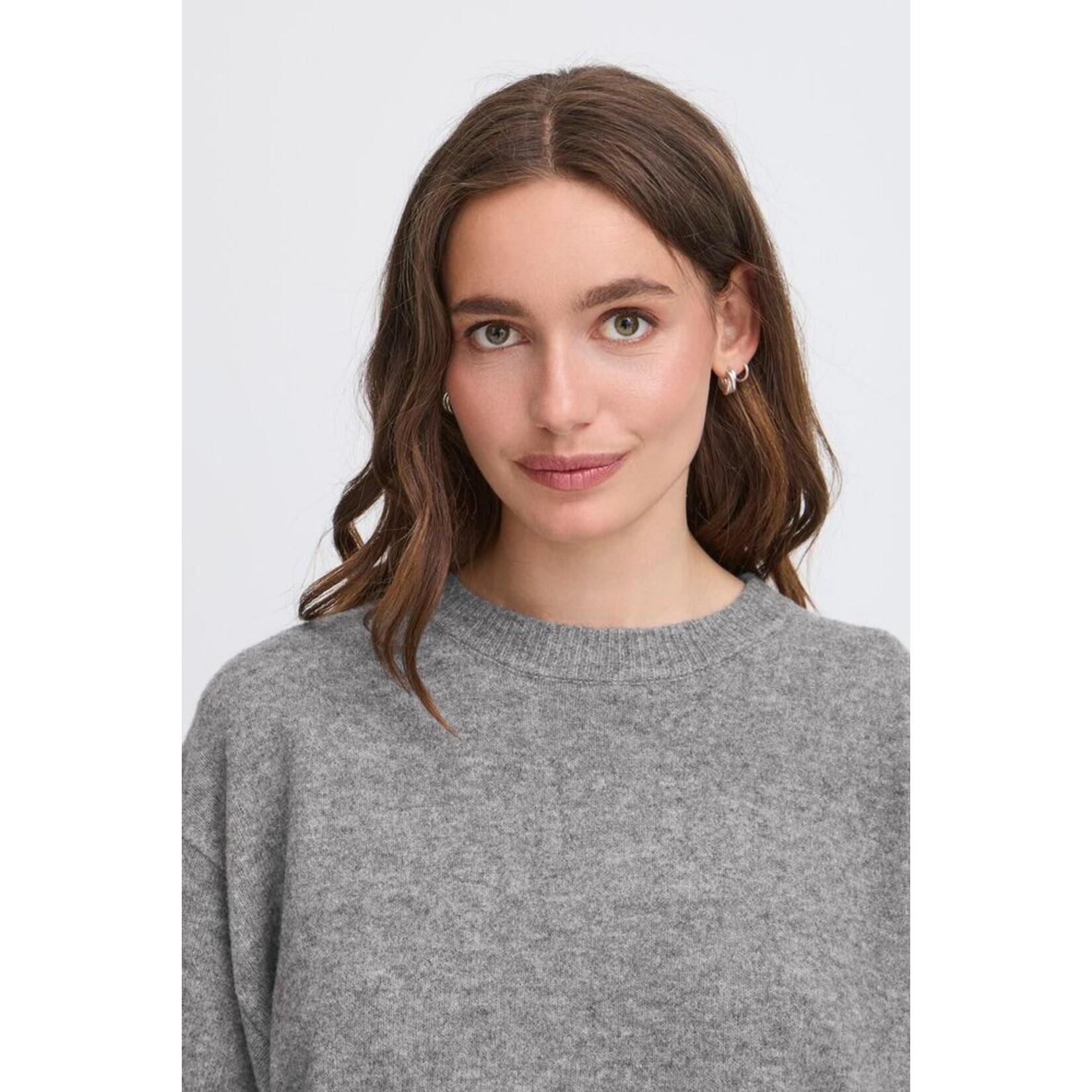 ICHI Ihdasila gebreide trui SS grijs