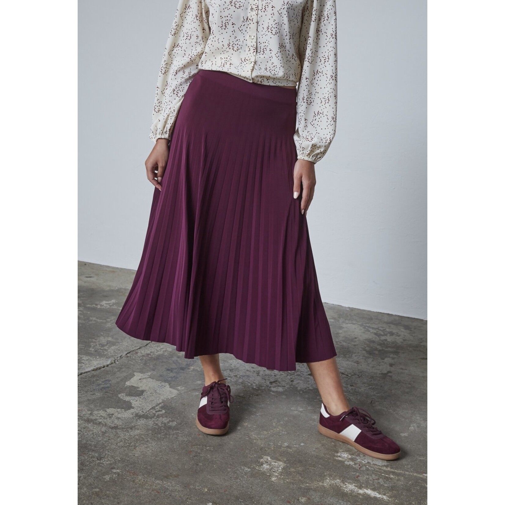 Sisters Point Malou plissé rok bordeaux