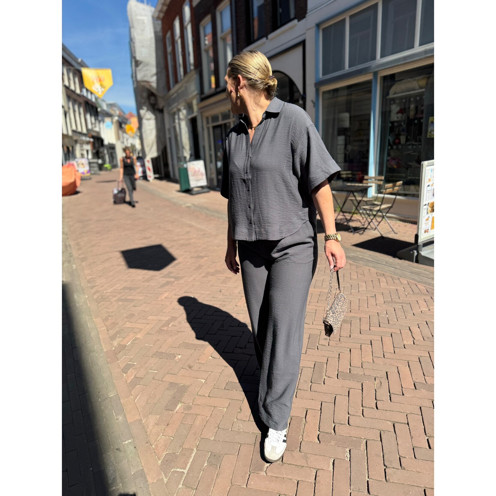 ICHI Ihfazima broek grijs