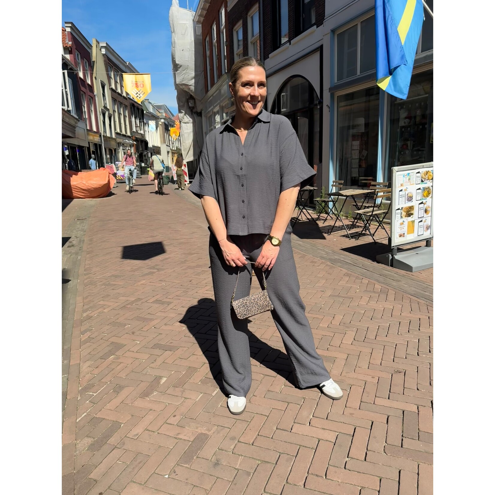 ICHI Ihfazima broek grijs