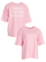 T-shirt coffee in Paris roze