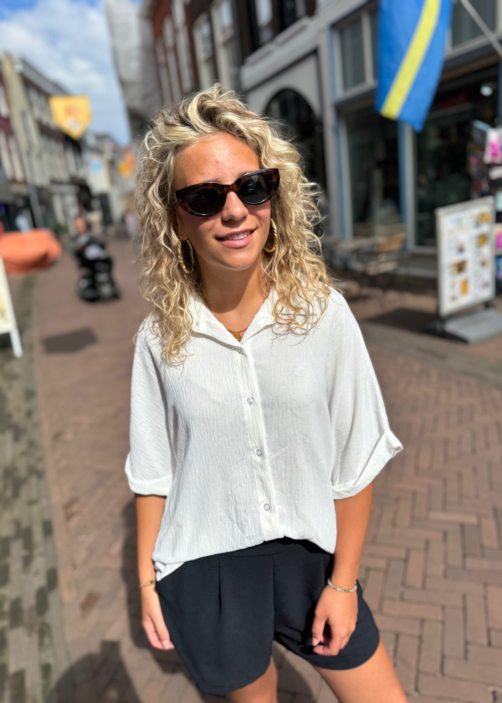 Azzurro blouse Luna wit