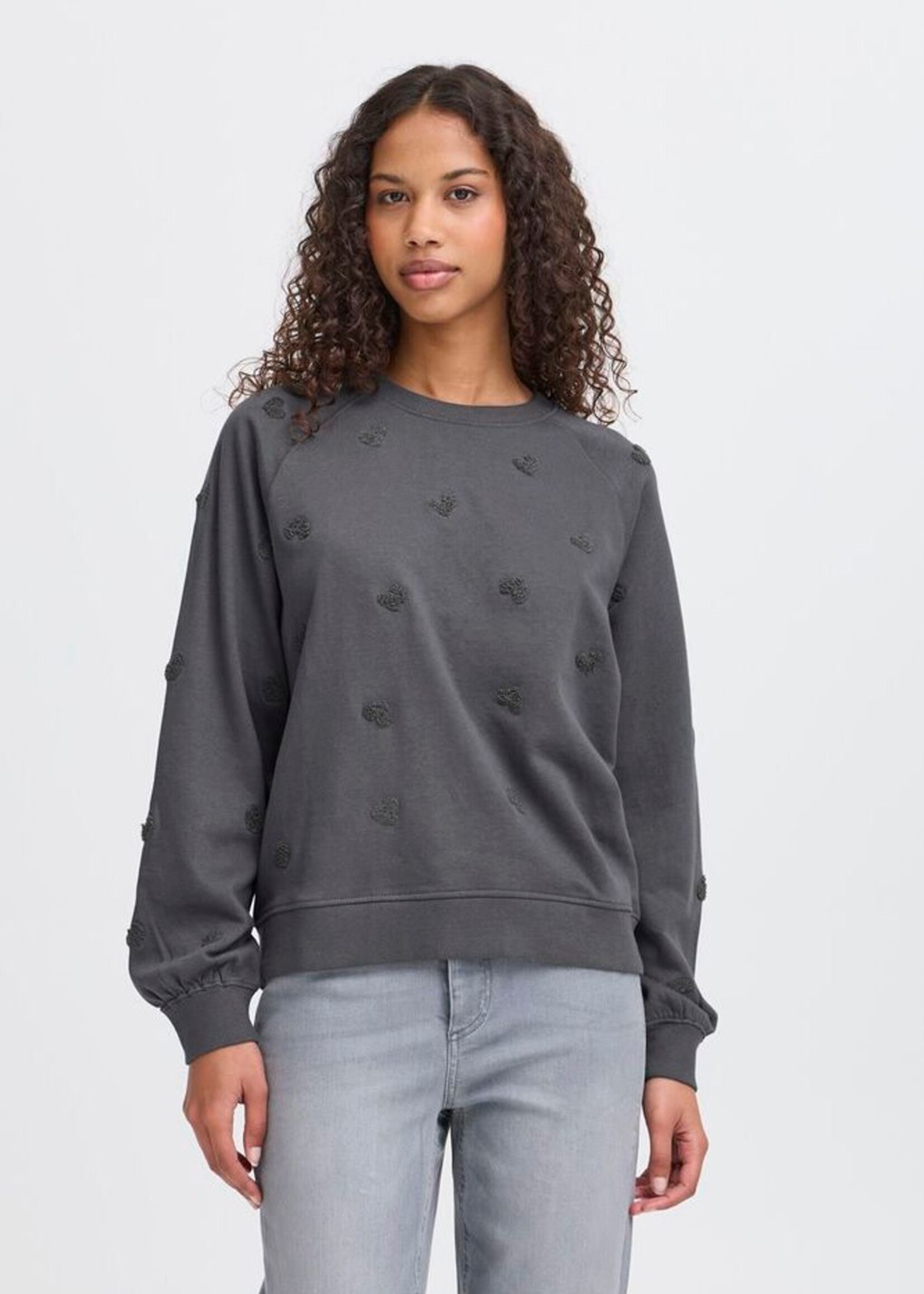 ICHI Ihkasura sweater love grijs