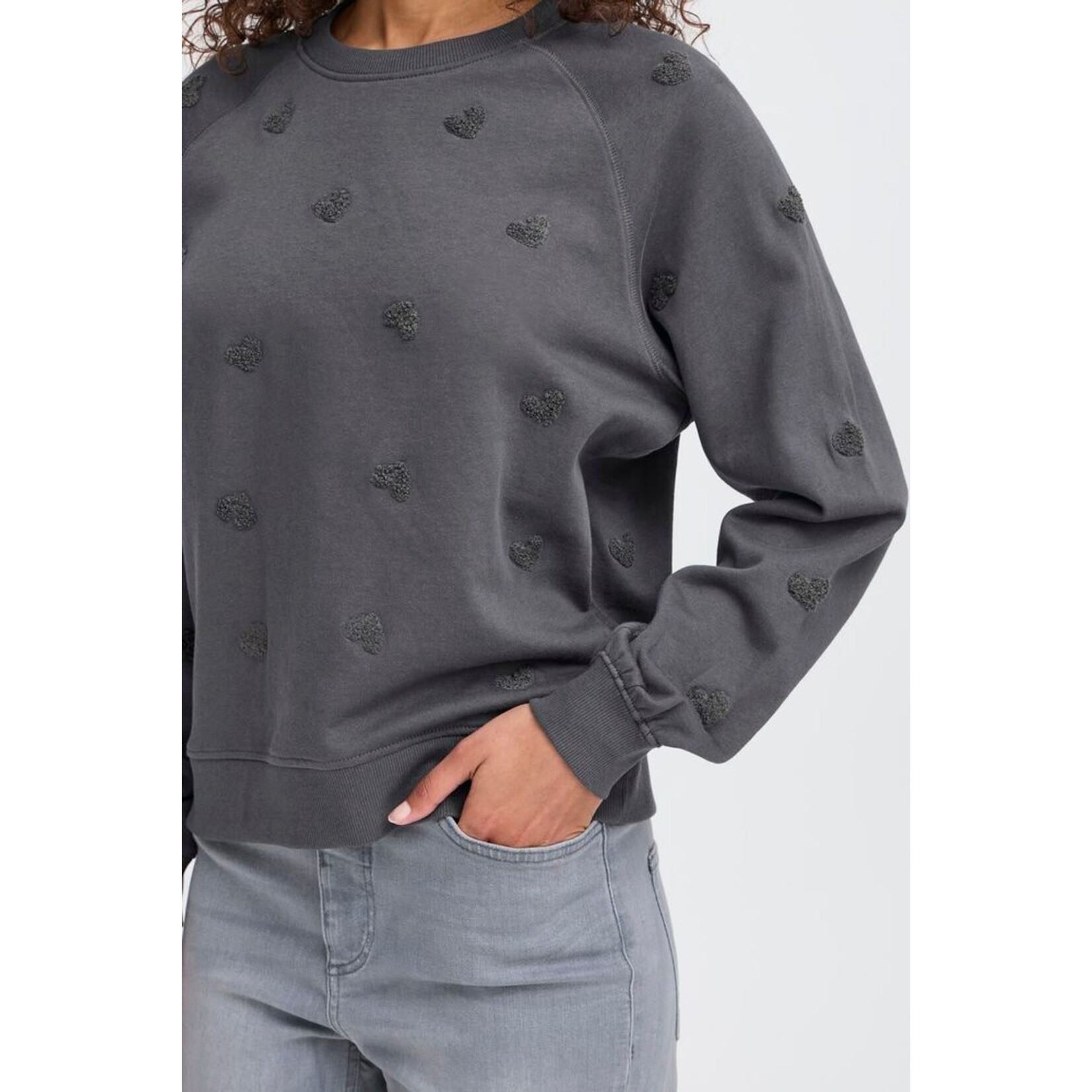 ICHI Ihkasura sweater love grijs