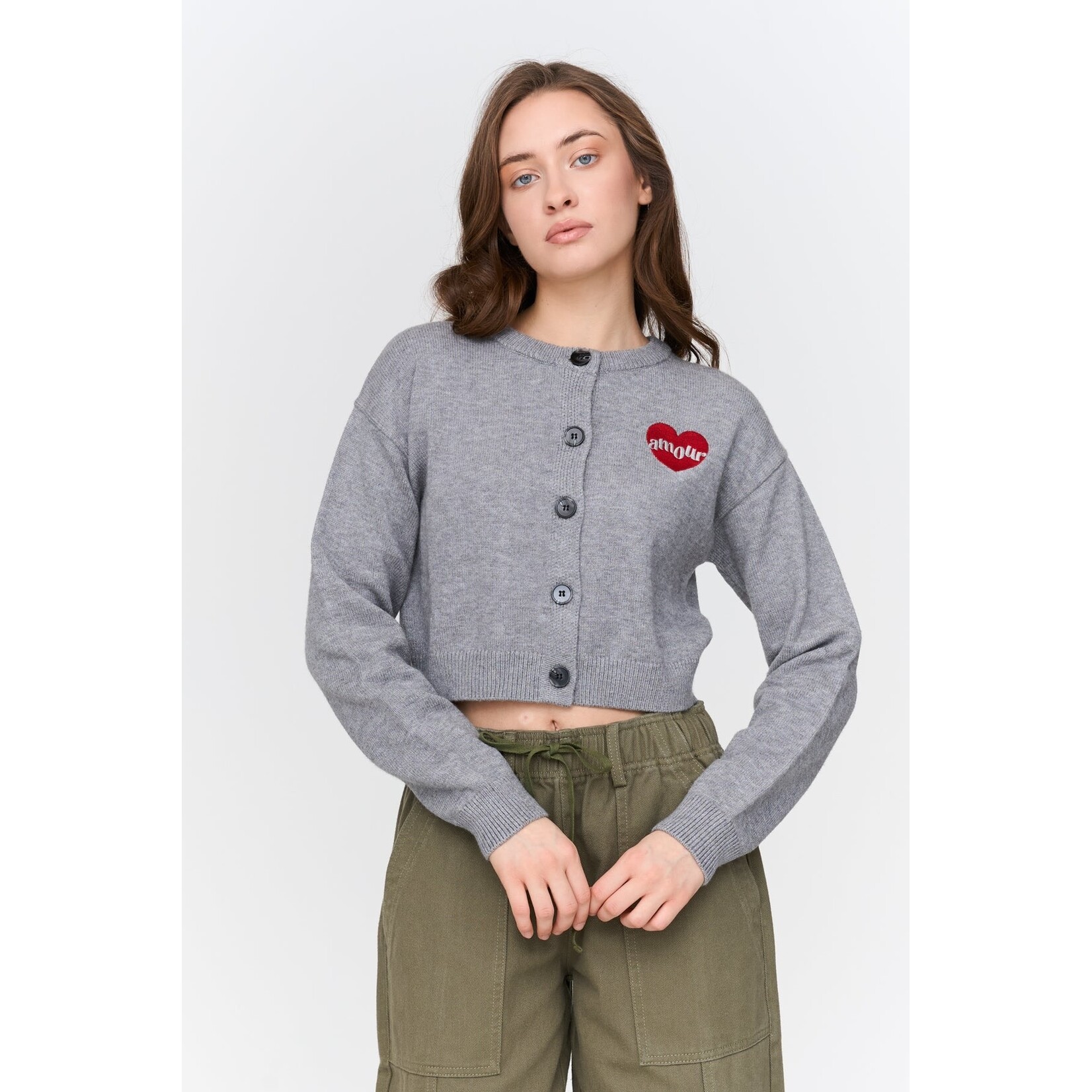 24Colours 24Colours vest Amour  grijs