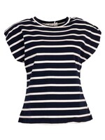 T-shirt streep Loes navy