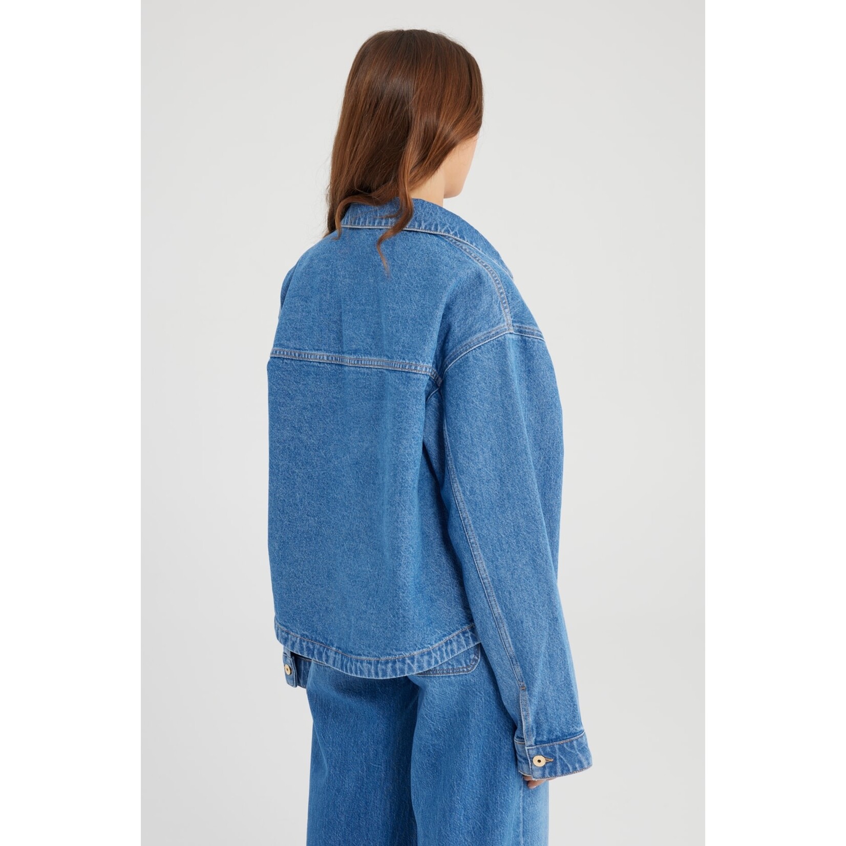 C.O.J. COJ spijkerjasje / blouse Tamara blauw