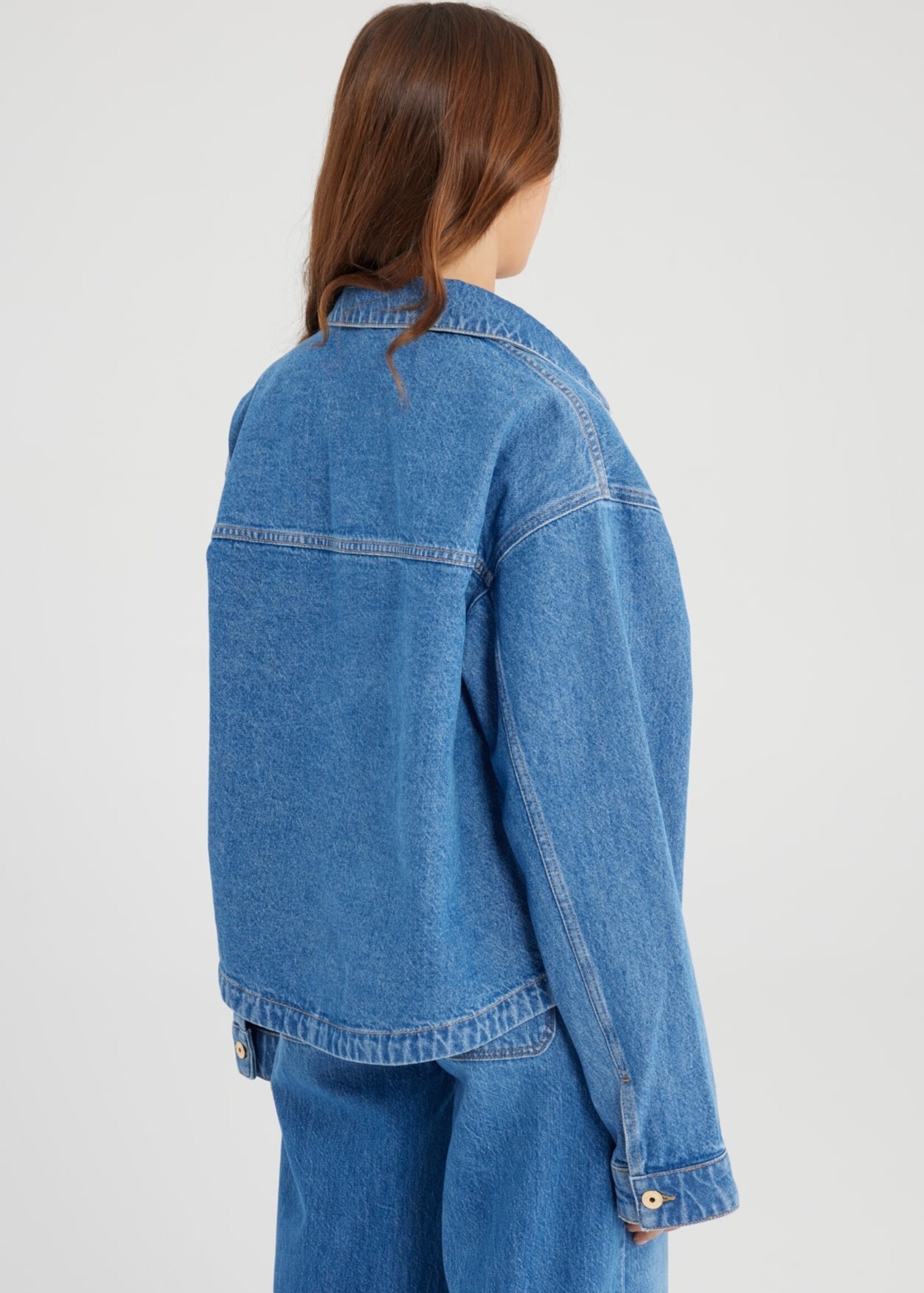 C.O.J. COJ spijkerjasje / blouse Tamara blauw