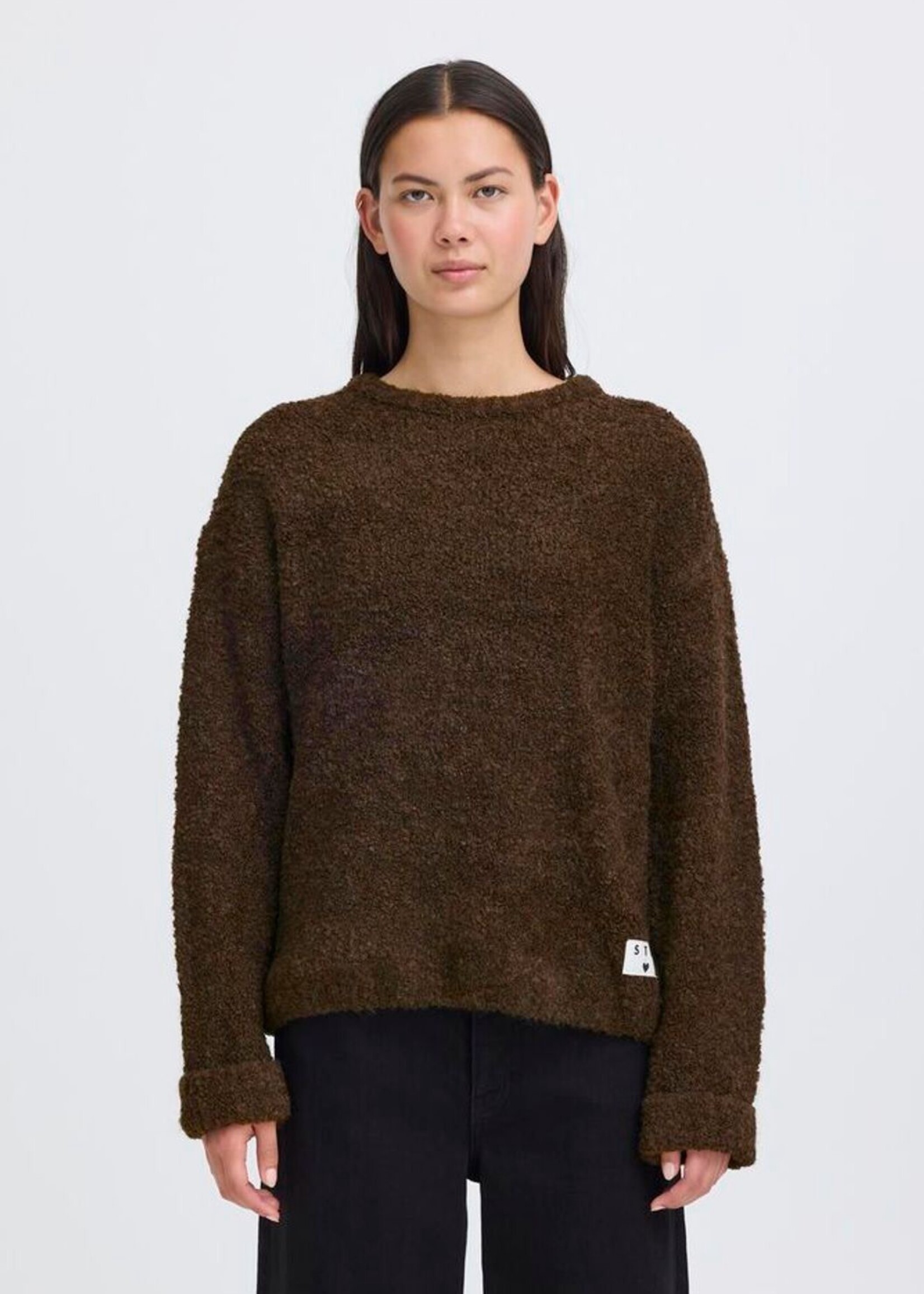 ICHI Ihblarisa fluffy sweater bruin