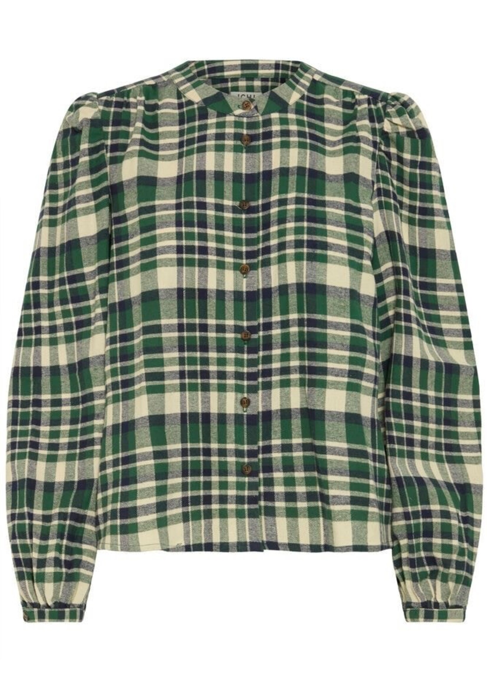 ICHI Ihtamanna blouse ruit groen