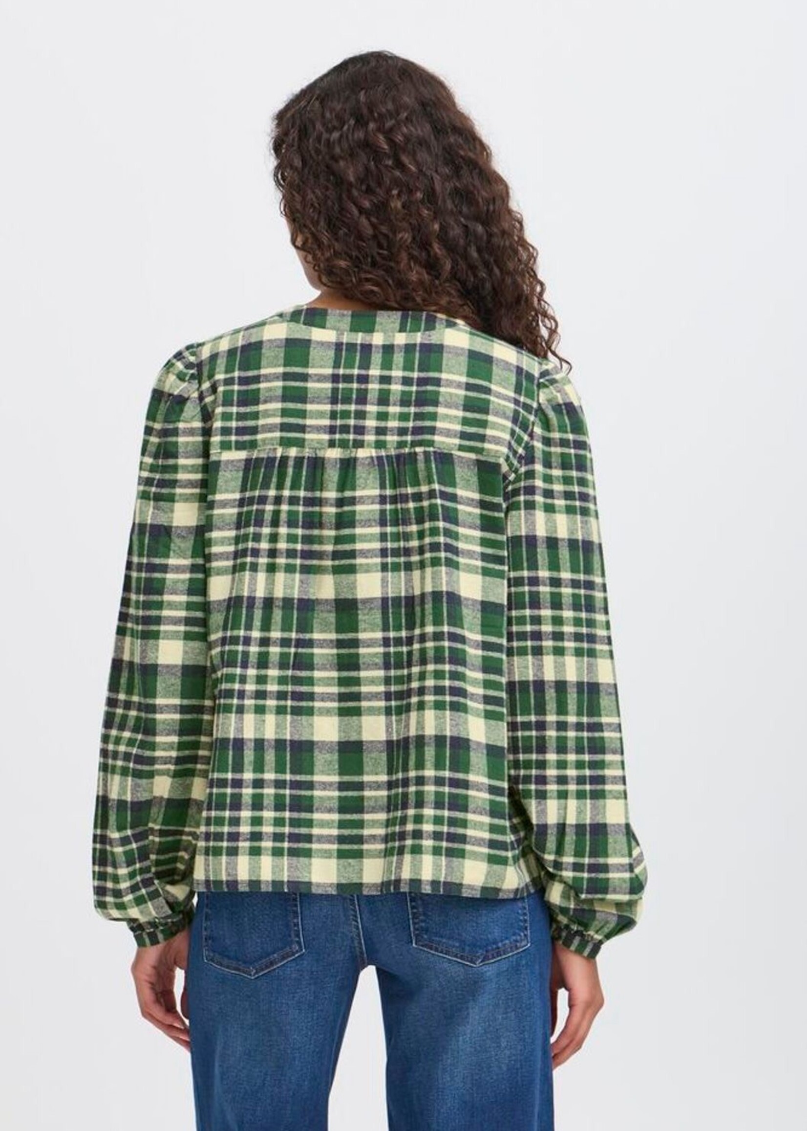 ICHI Ihtamanna blouse ruit groen