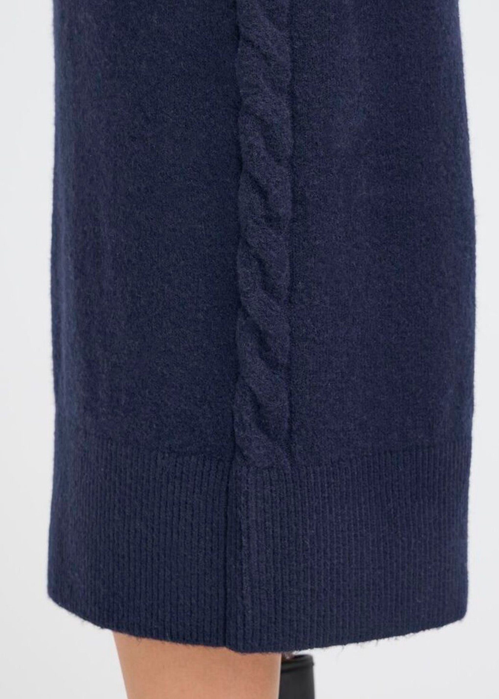 ICHI Ihdasila gebreide jurk navy