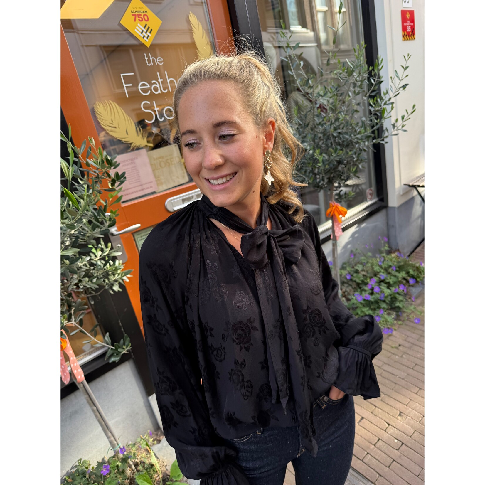 Berawa Luxe Berawa blouse Mali strik zwart