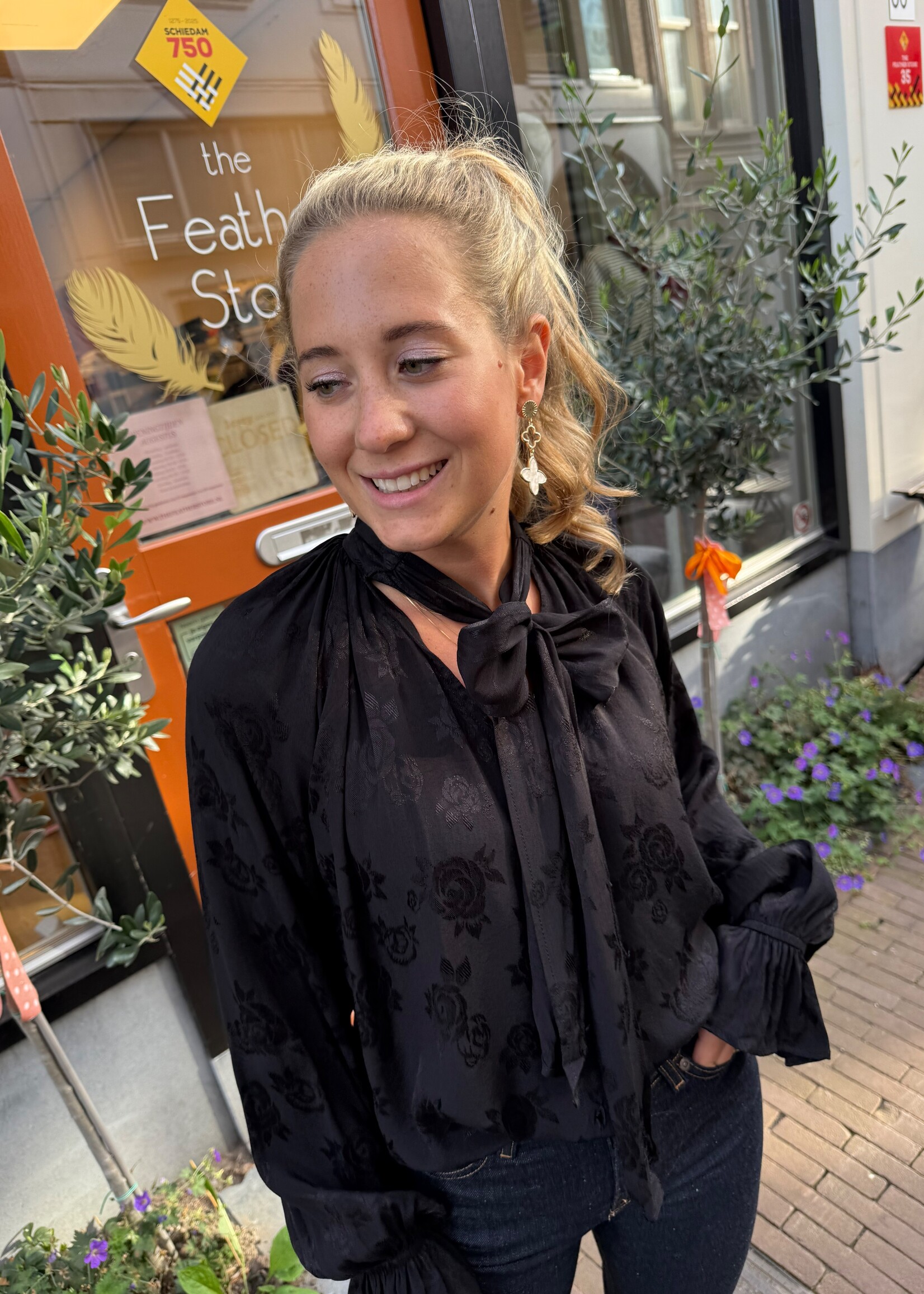 Berawa Luxe Berawa blouse Mali strik zwart