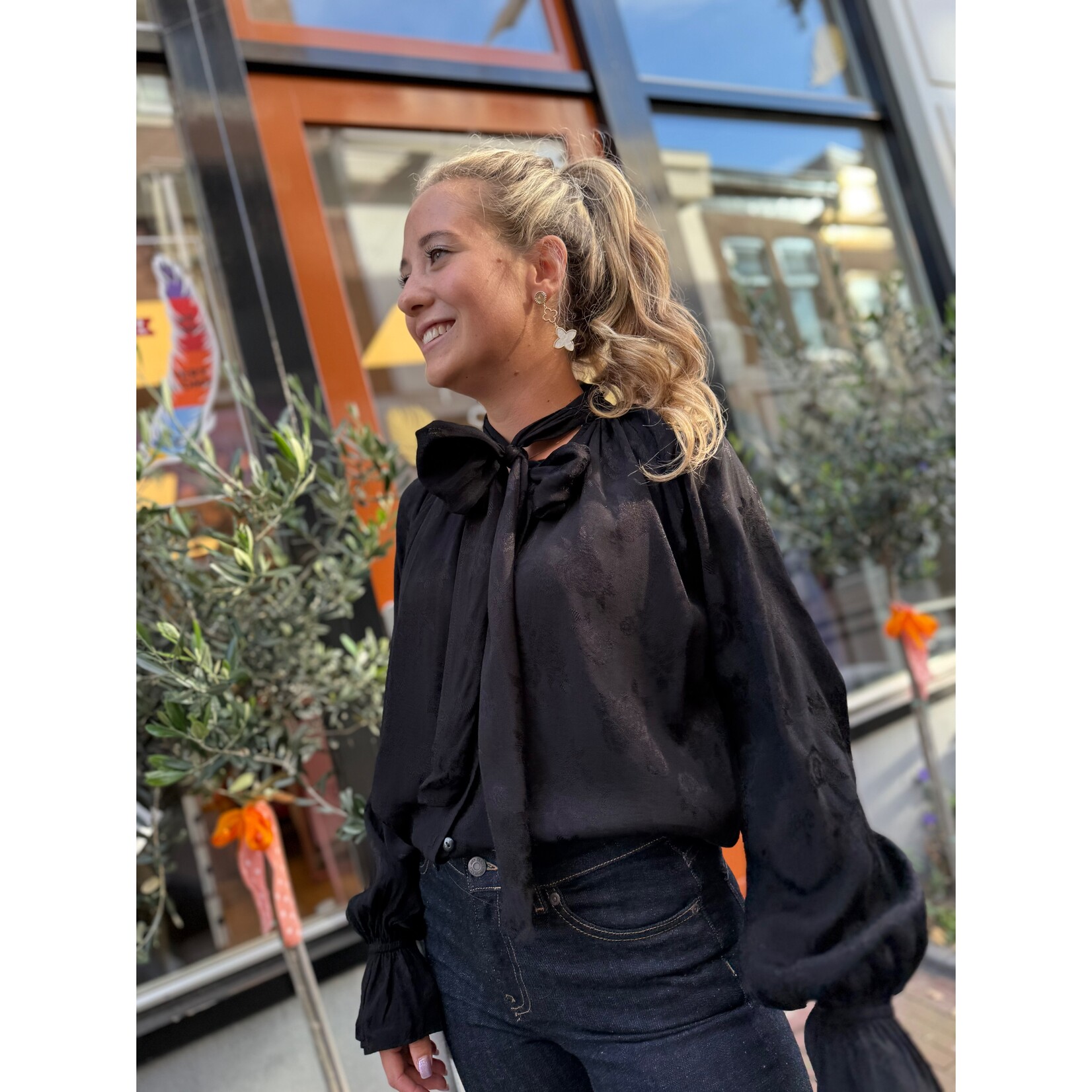 Berawa Luxe Berawa blouse Mali strik zwart