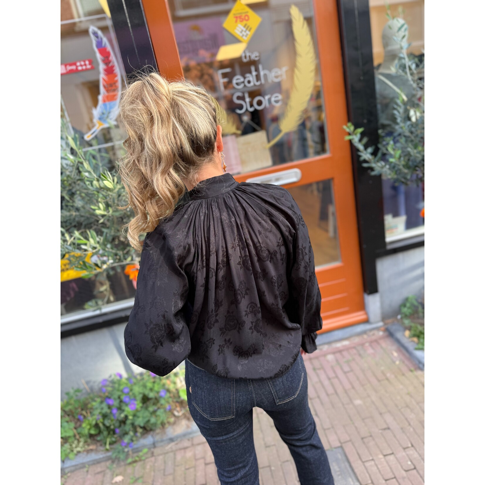 Berawa Luxe Berawa blouse Mali strik zwart