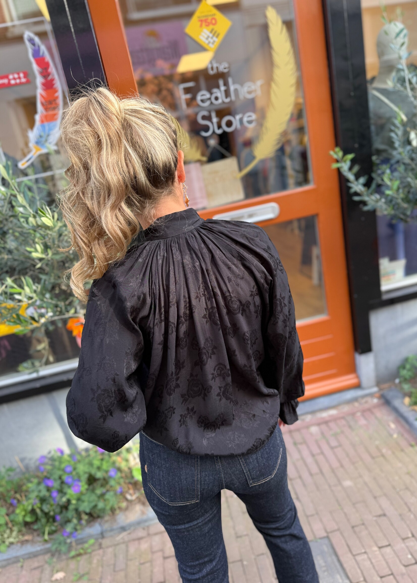 Berawa Luxe Berawa blouse Mali strik zwart