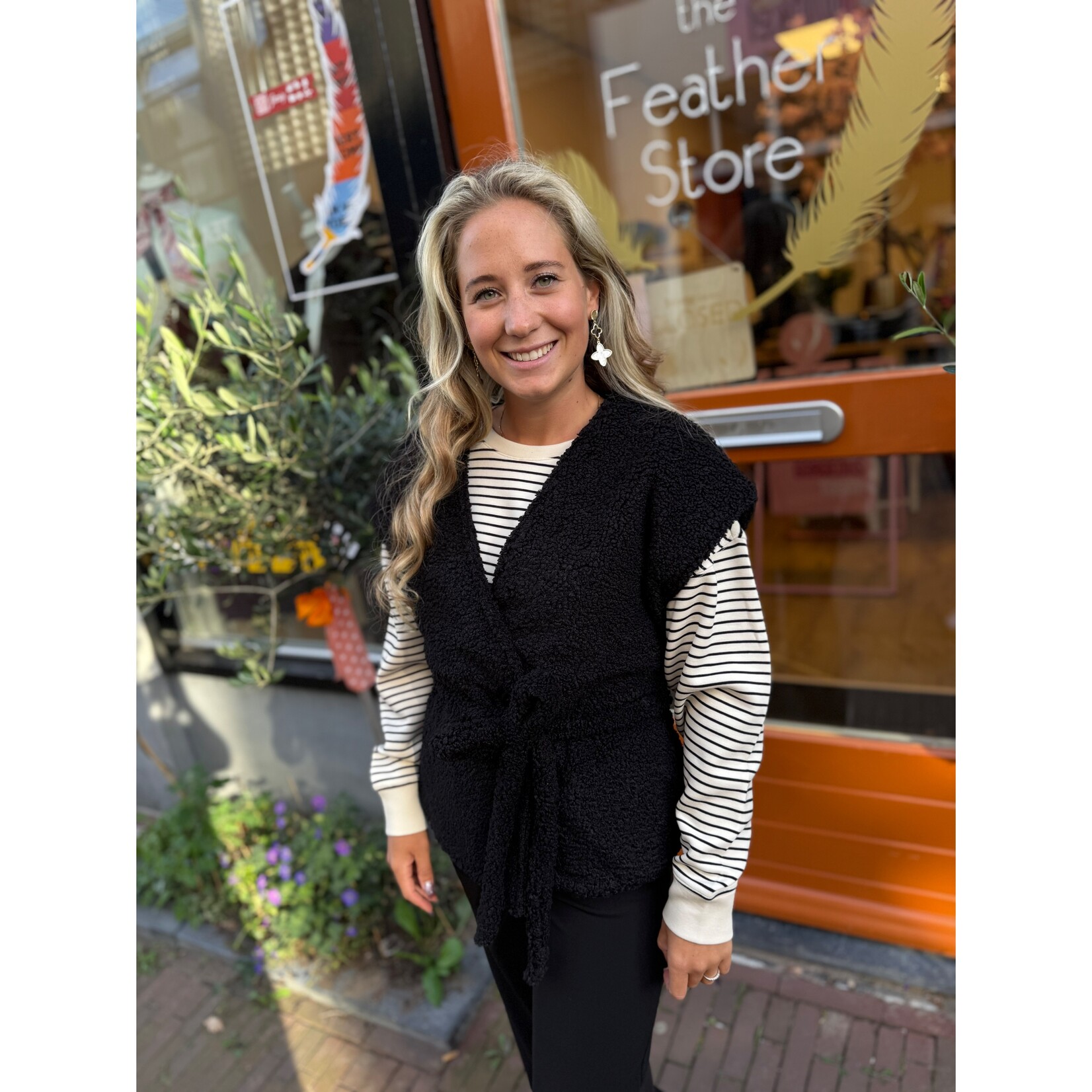 Berawa Luxe Berawa teddy gilet Marquita zwart