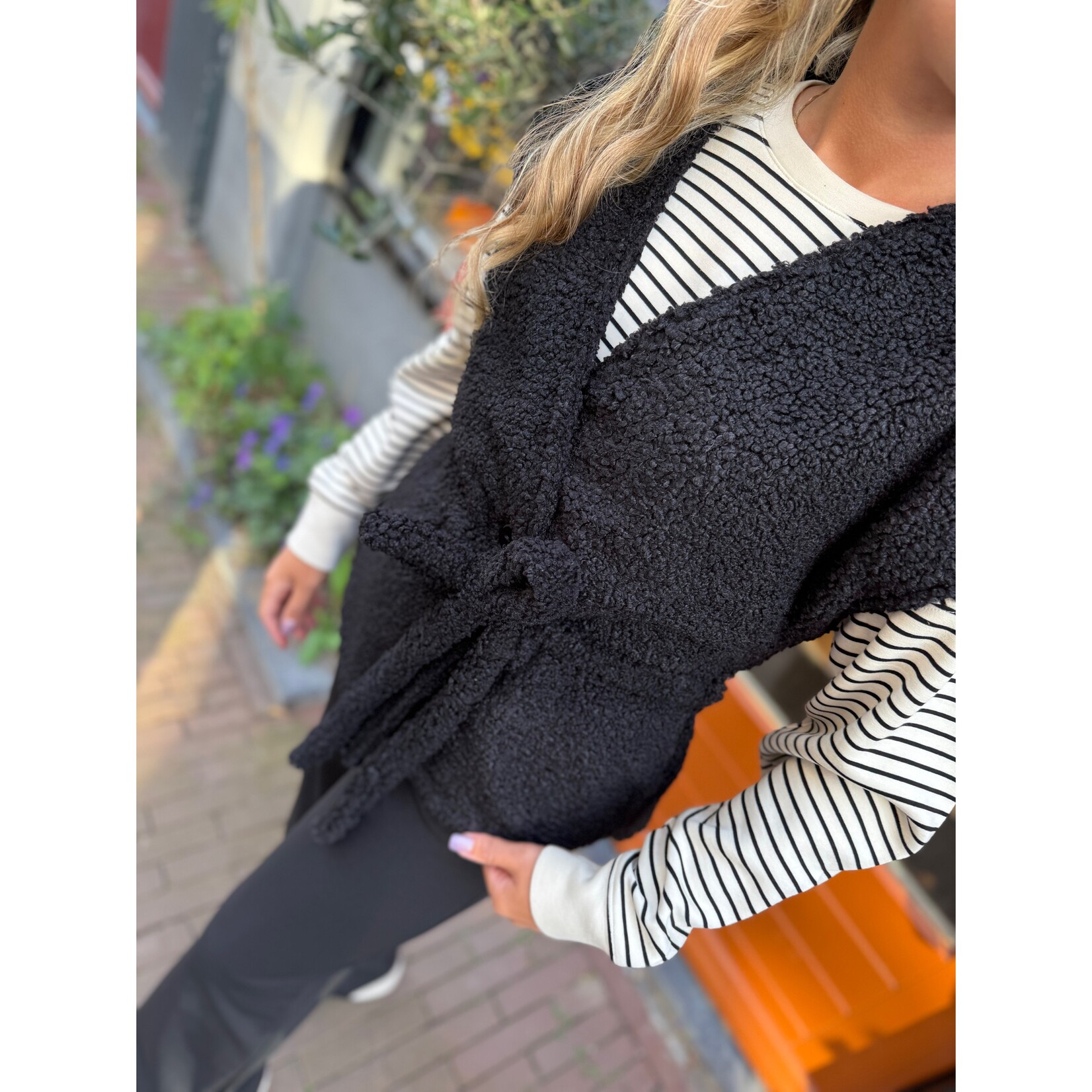 Berawa Luxe Berawa teddy gilet Marquita zwart
