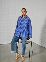 With Black Withblack Nolan streep overhemd blauw