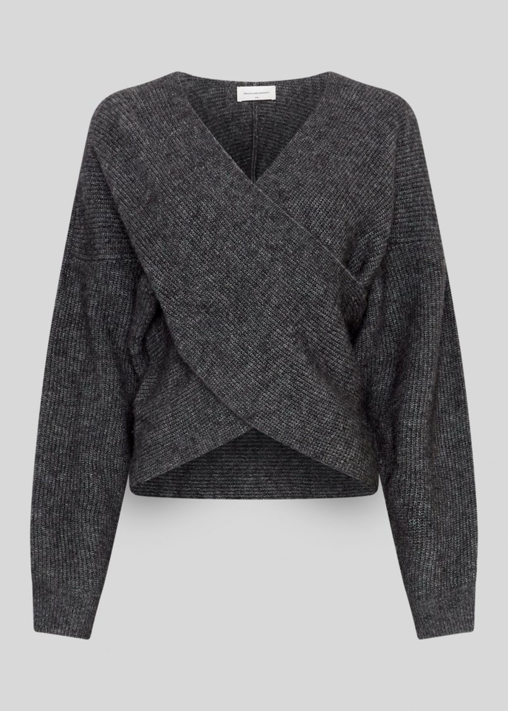 Moss Copenhagen Zinelle Hope wrap trui grijs