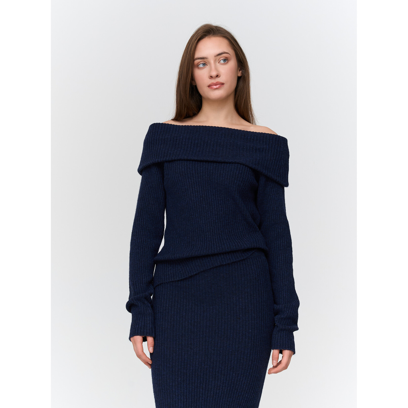 24Colours 24Colours off shoulder trui Saar navy