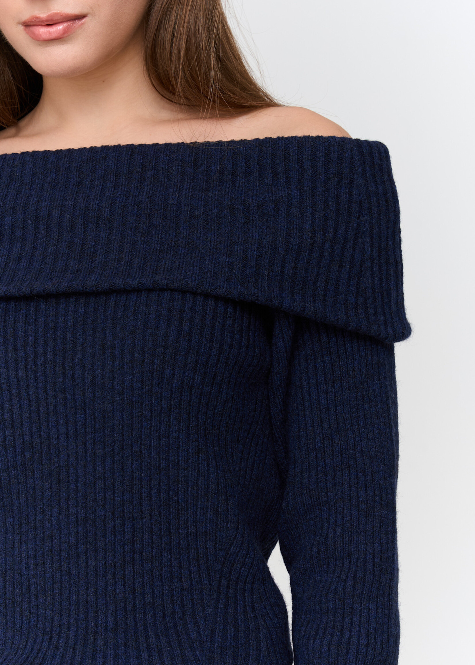 24Colours 24Colours off shoulder trui Saar navy