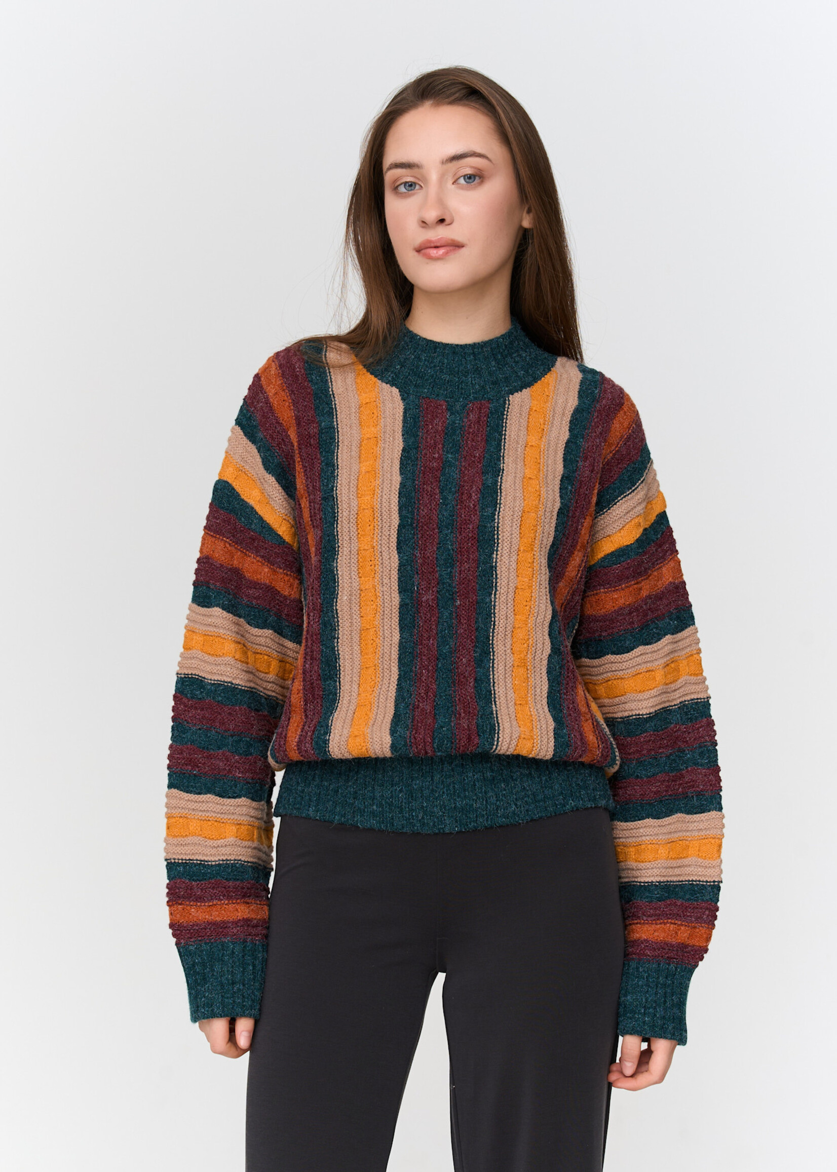 24Colours 24Colours trui streep Janny groen
