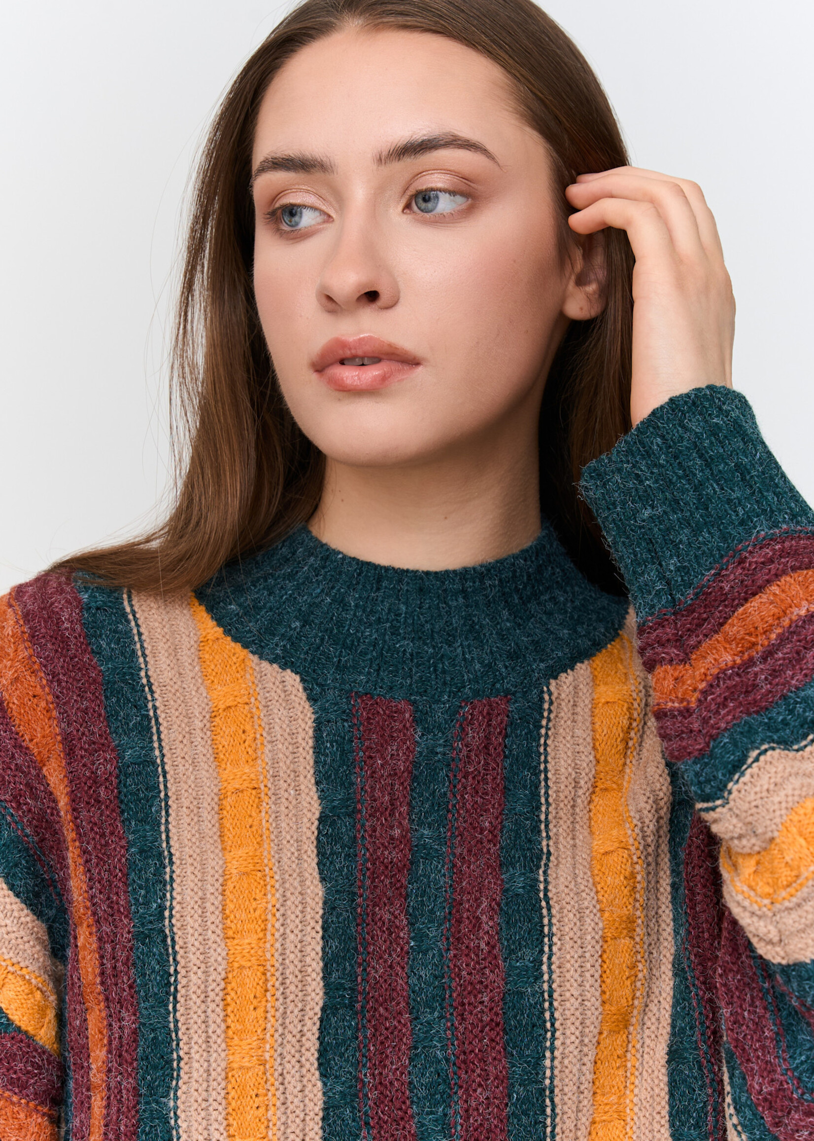 24Colours 24Colours trui streep Janny groen