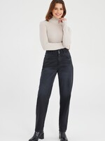 C.O.J. COJ Hight waist cropped jeans Jasmin zwart
