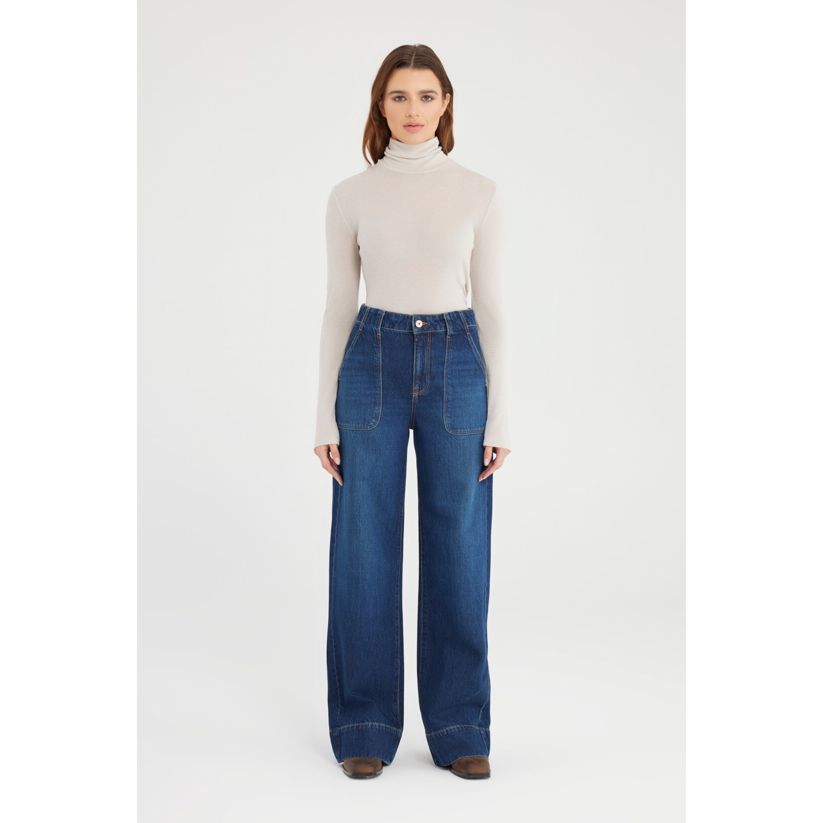 C.O.J. COJ jeans wide Lili blauw