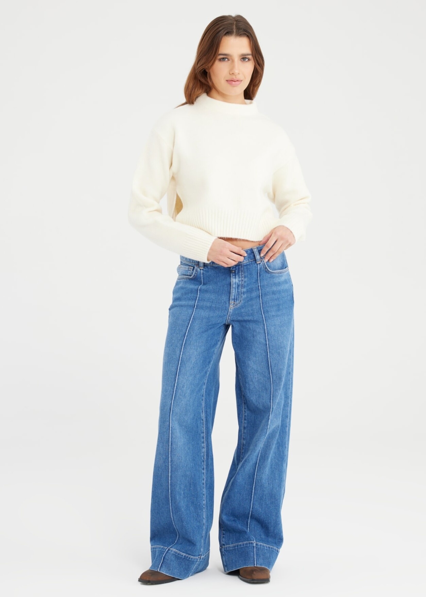 C.O.J. COJ Layla wide jeans blauw