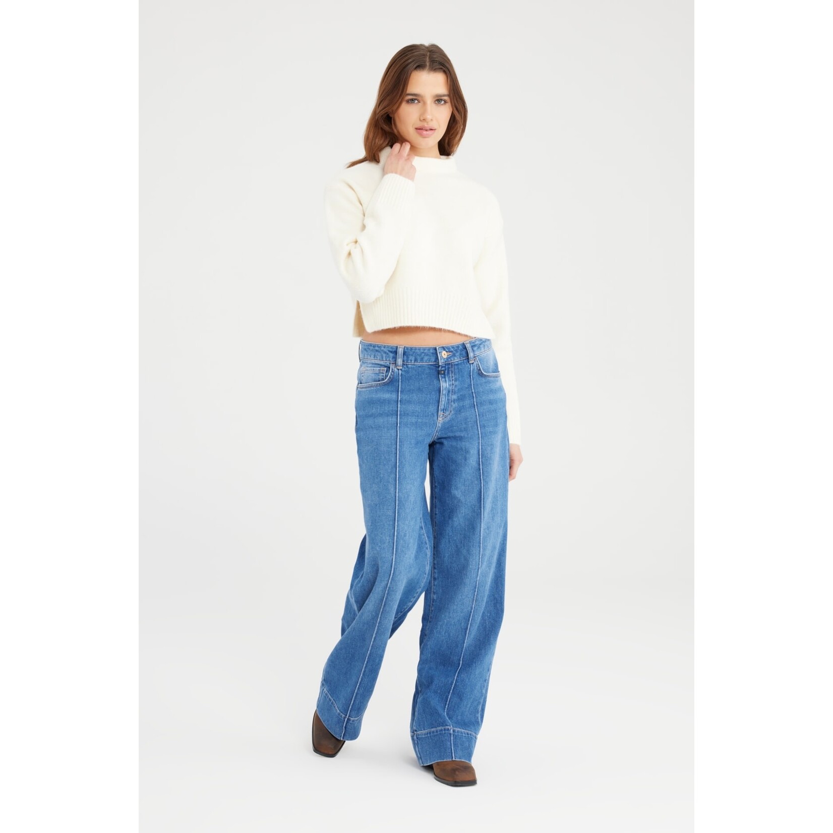 C.O.J. COJ Layla wide jeans blauw