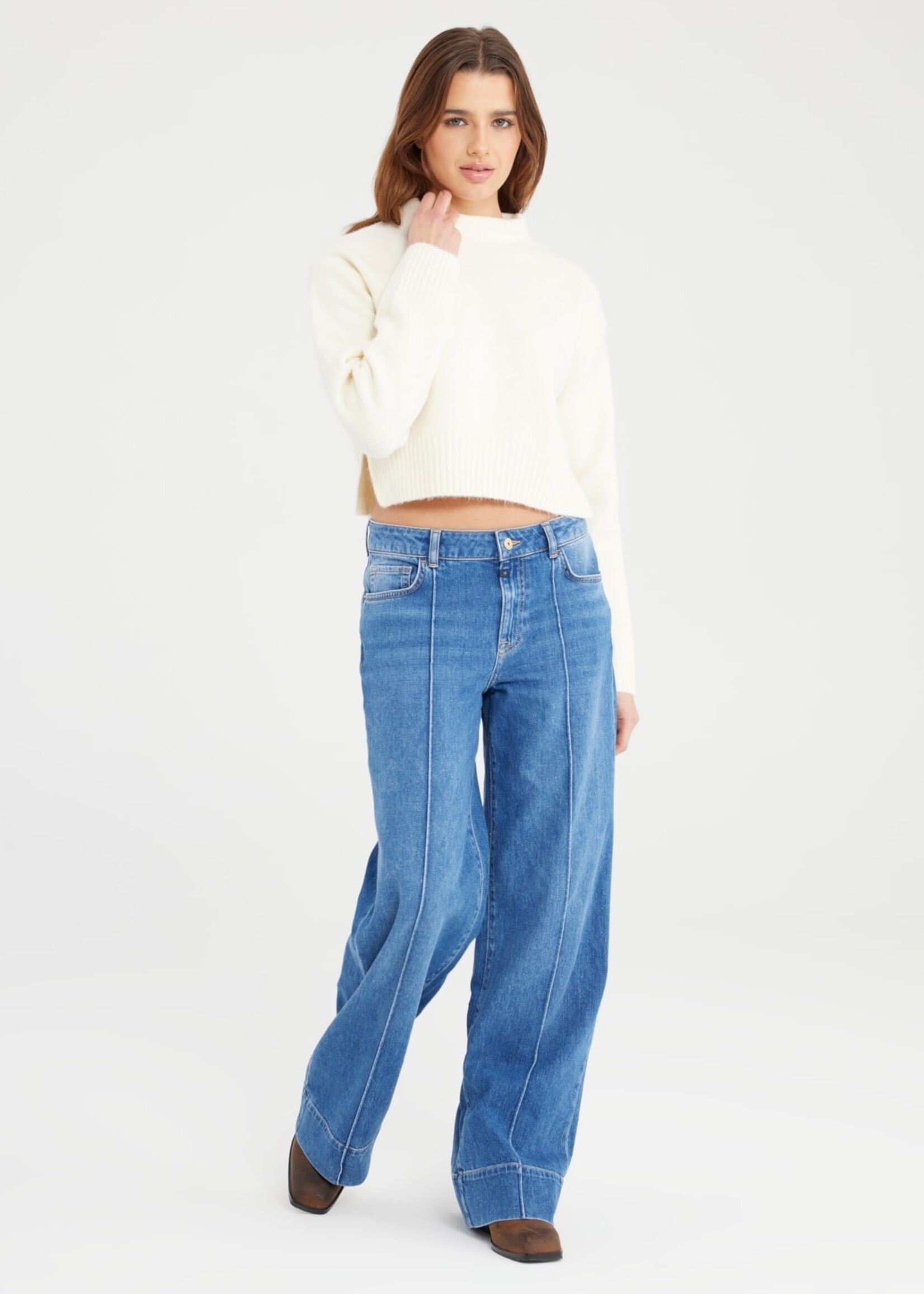 C.O.J. COJ Layla wide jeans blauw