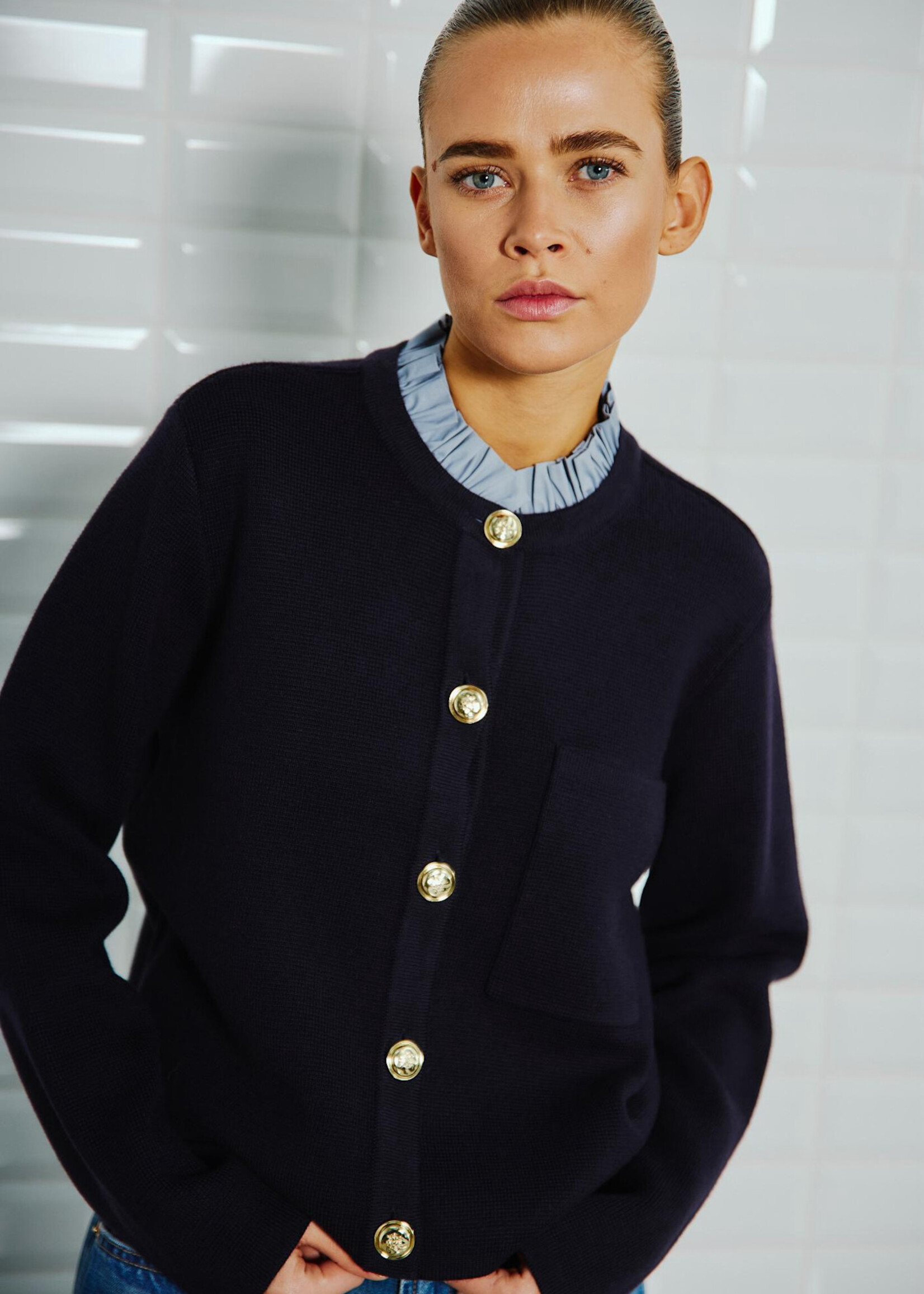 With Black Withblack Vest Celeste navy