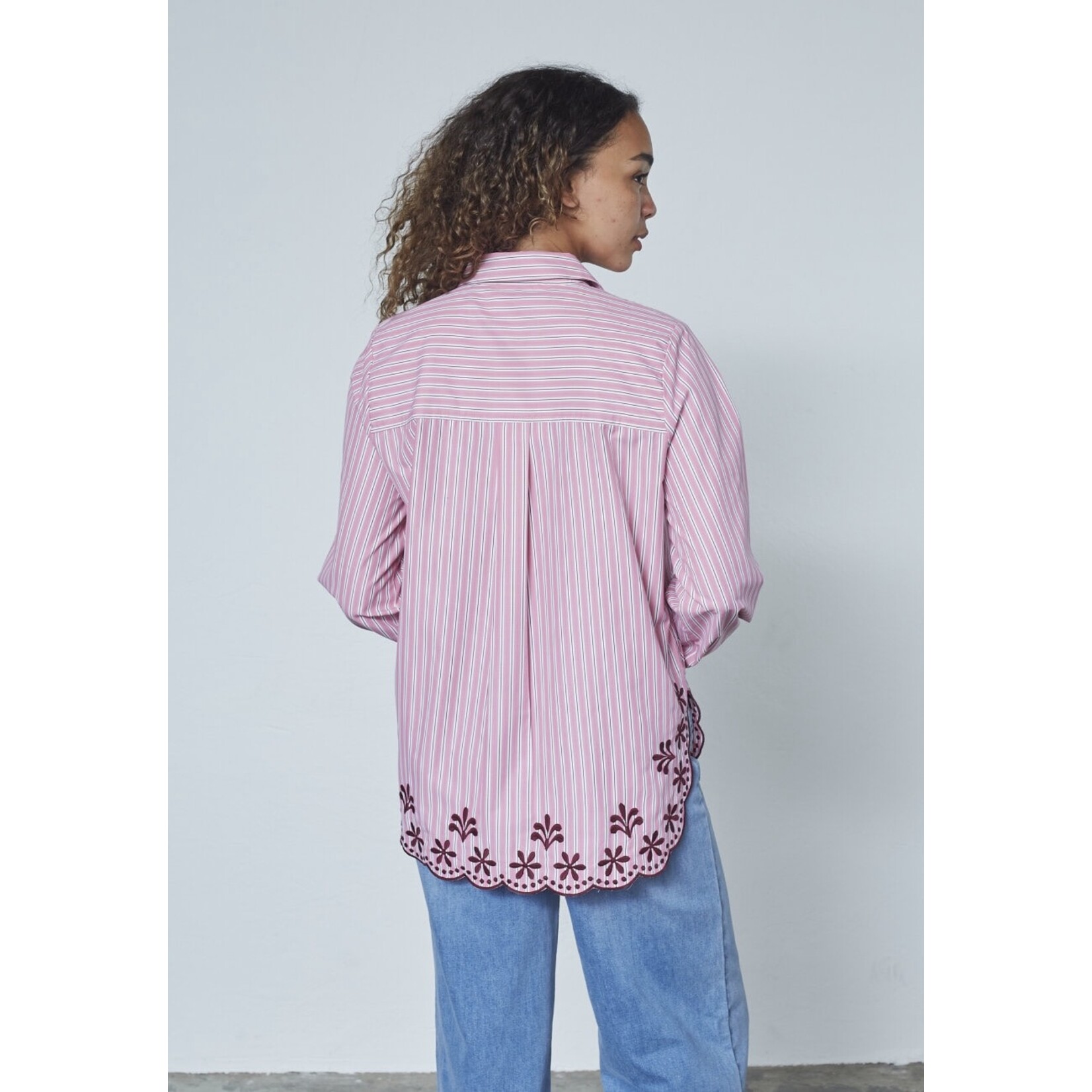 Sisters Point Istea blouse streep roze