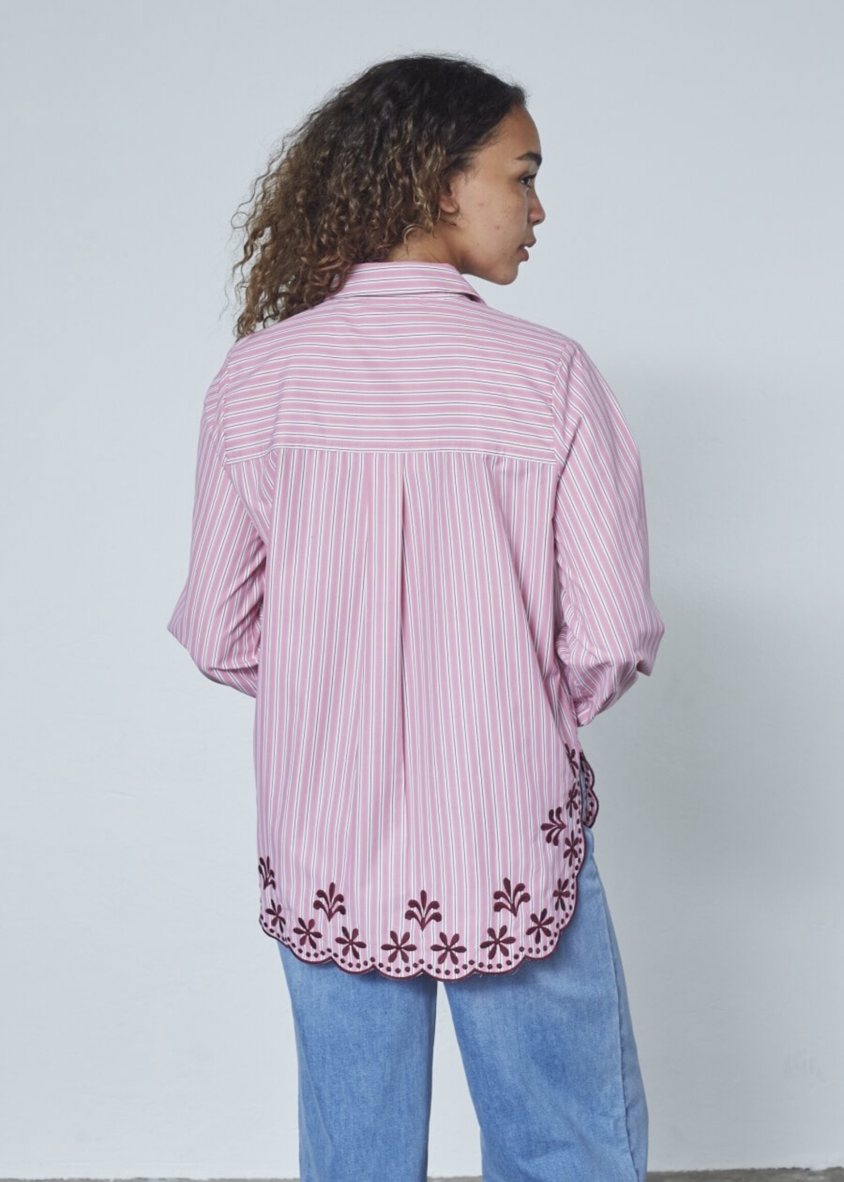 Sisters Point Istea blouse streep roze