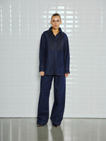 With Black Withblack Odette long denim shirt blauw