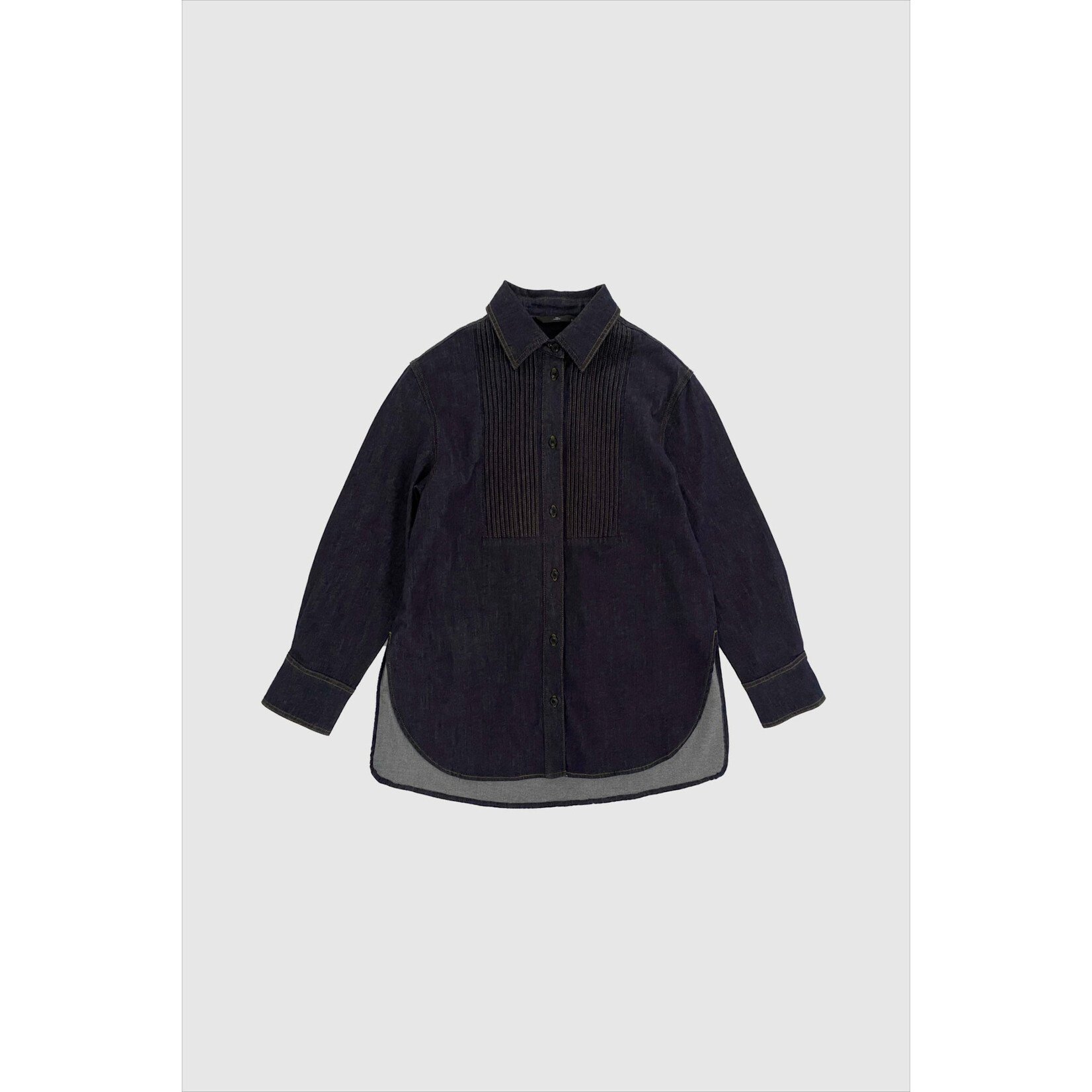 With Black Withblack Odette long denim shirt blauw